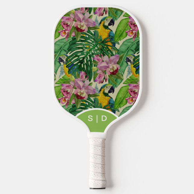 Palas De Pickleball Personalizado Macaw Orchid Pickleball Paddle (Anverso)