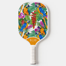 Palas De Pickleball Personalizado Macaw Orquídea Paddle Blanco