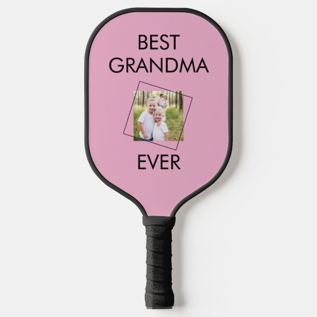 Palas De Pickleball Personalizado Mejor foto de nieta rosa y negra (Anverso)