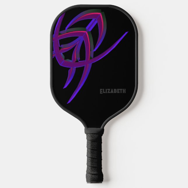 Palas De Pickleball Personalizado Metálico Púrpura, Azul, Negro Person (Anverso)