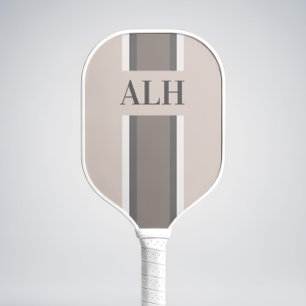 Palas De Pickleball Personalizado Moderno de Raya Neutral con Iniciale