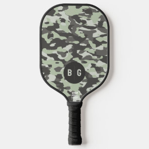 Palas De Pickleball Personalizado Monograma Camo Verde Paddle de bolas