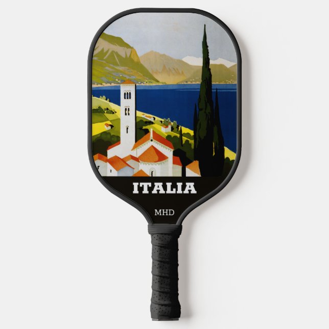 Palas De Pickleball Personalizado Monograma lagos italianos (Anverso)