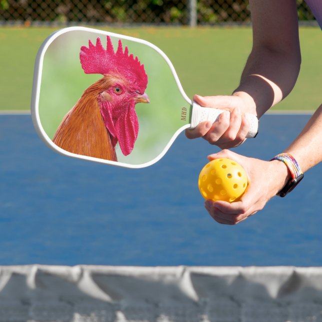 Palas De Pickleball Personalizado Monograma Rooster (in situ)