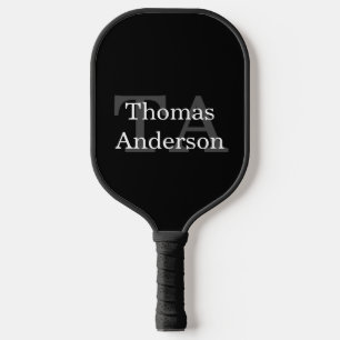 Palas De Pickleball Personalizado monograma simple y elegante en blanc