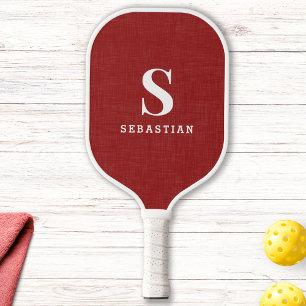 Palas De Pickleball Personalizado Monogramado Negro Rojo y Blanco Mode