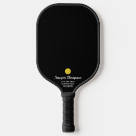 Palas De Pickleball Personalizado negro simple Nombre de texto Número 
