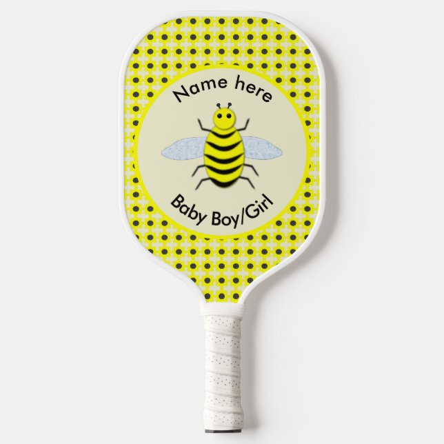 Palas De Pickleball Personalizado Neutral de Abeja Amarilla Cute Géner (Anverso)