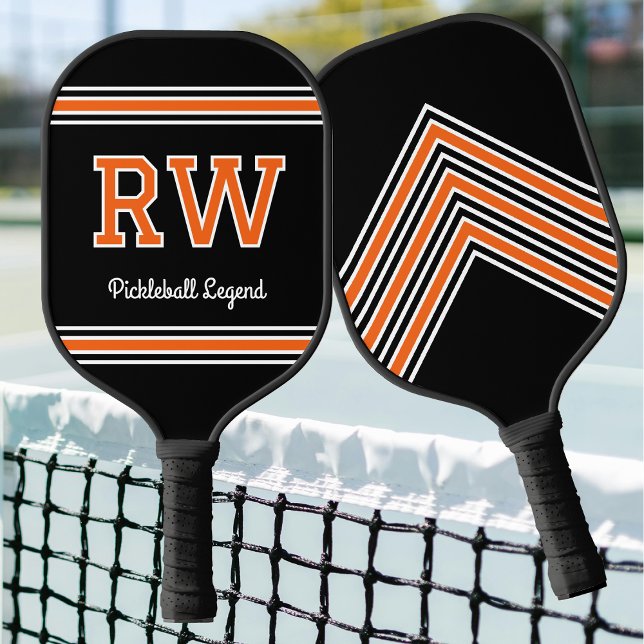 Palas De Pickleball Personalizado Nombre Monograma Iniciales Naranja R (Subido por el creador)