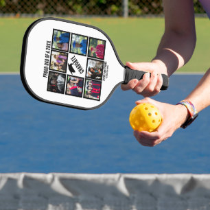 Palas De Pickleball Personalizado Orgulloso padre del Collage de fotos