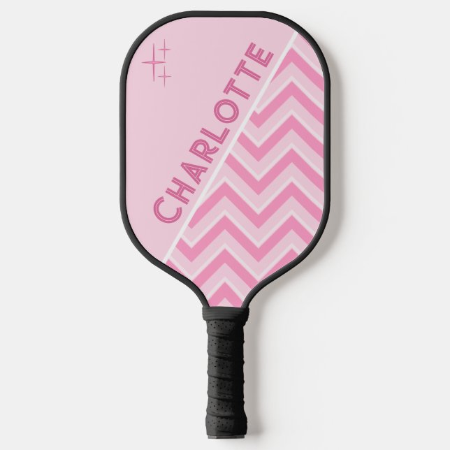 Palas De Pickleball Personalizado Personalizado De Chevron Blanco Y Ro (Anverso)