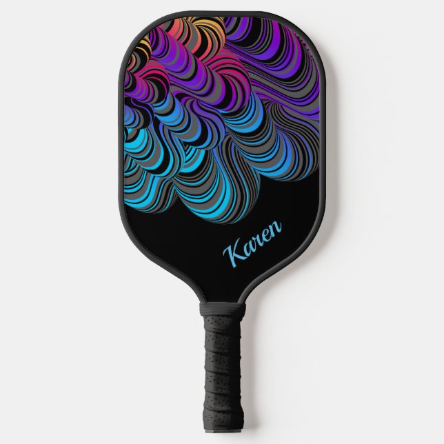 Palas De Pickleball Personalizado personalizado negro y neón (Anverso)