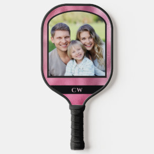 Palas De Pickleball Personalizado Pickleball Pink Player Photo Monogra