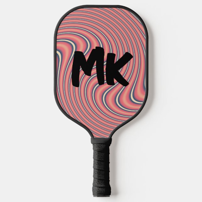 Palas De Pickleball Personalizado PINK RETRO SWIRL MONOGRAM (Anverso)