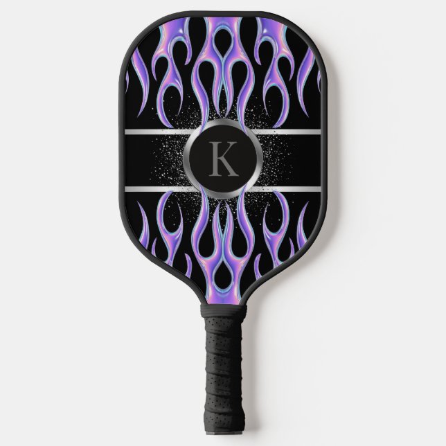 Palas De Pickleball Personalizado Purple Flame Metálico Personalizado (Anverso)