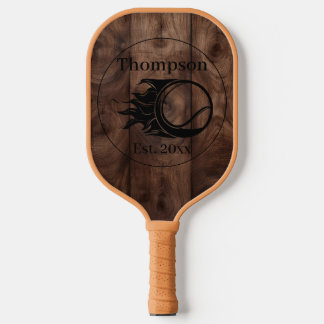 Palas De Pickleball Personalizado Rústica Madera Textura Bolas de Pick