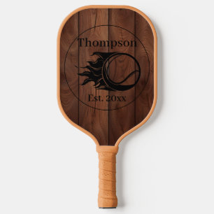 Palas De Pickleball Personalizado Rústica Madera Textura Bolas de Pick