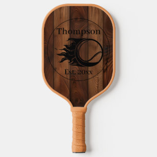 Palas De Pickleball Personalizado Rústica Madera Textura Bolas de Pick