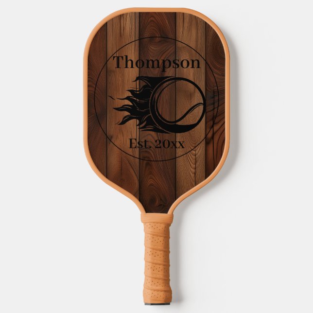 Palas De Pickleball Personalizado Rústica Madera Textura Bolas de Pick (Anverso)
