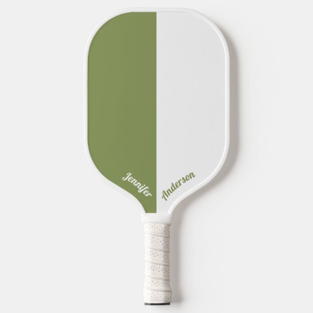 Palas De Pickleball Personalizado Sage Green y White (Anverso)