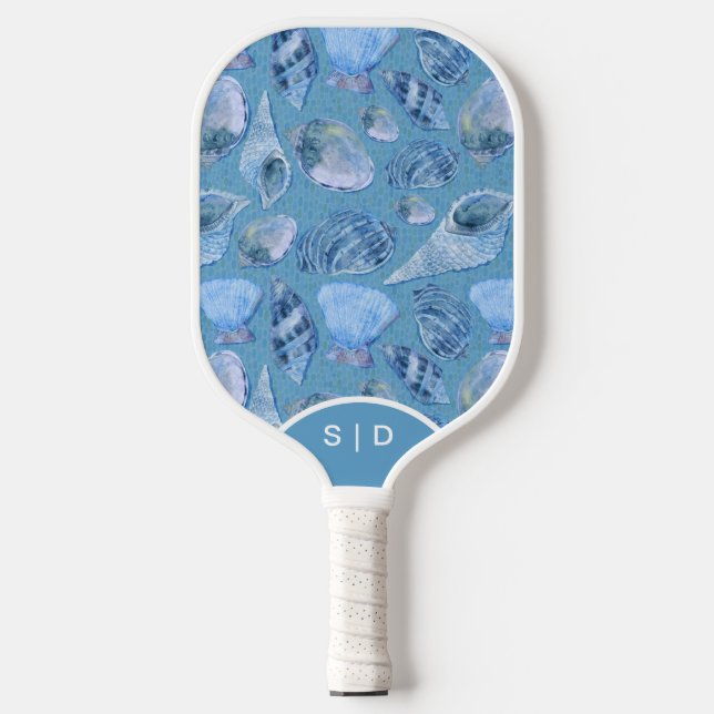 Palas De Pickleball Personalizado Seashells Blue Ocean Sands (Anverso)