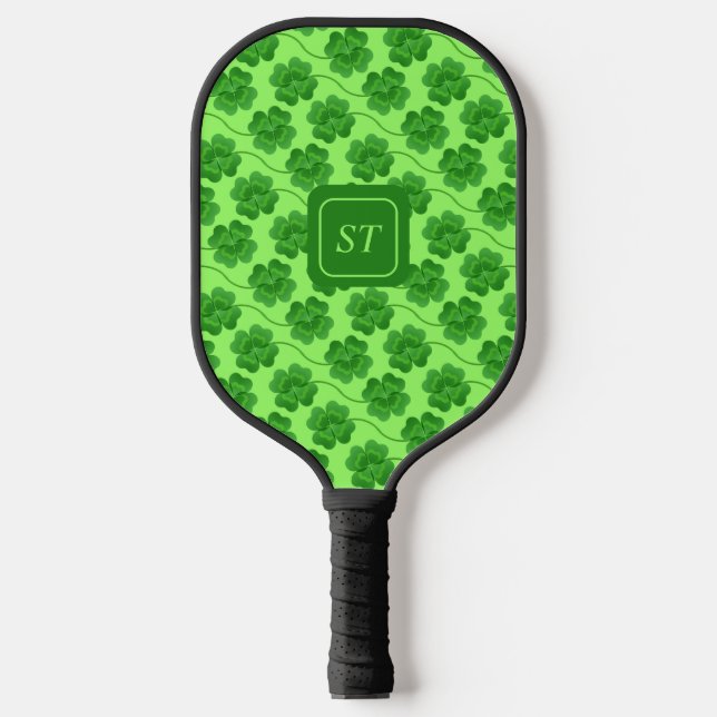 Palas De Pickleball Personalizado St Patrick's Day Shamrock Green Clov (Anverso)