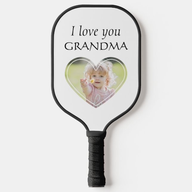 Palas De Pickleball Personalizado Te amo Abuela Niños Foto Nombre (Anverso)