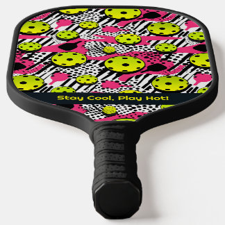 Palas De Pickleball Personalizado texto bolas de pickleball amarillas 