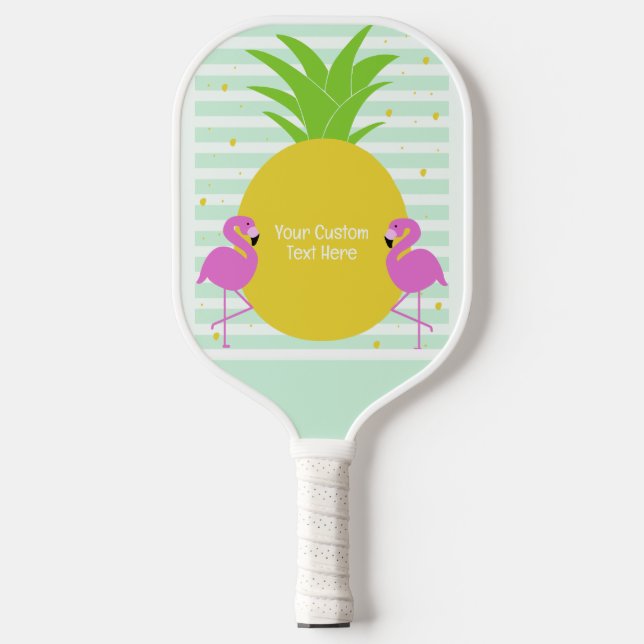 Palas De Pickleball Personalizado Texto Flamencos tropicales (Anverso)