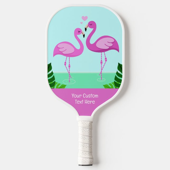 Palas De Pickleball Personalizado Texto Flamingo Amor (Anverso)