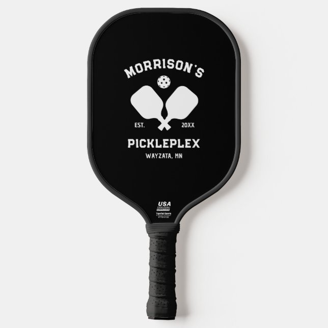 Palas De Pickleball Personalizado Texto Home Court Pickleball Paddle (Reverso )