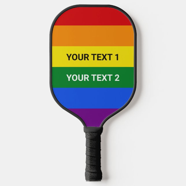 Palas De Pickleball Personalizado Texto Orgullo arcoiris (Anverso)