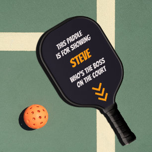 Palas De Pickleball Personalizado Textos divertidos Negro personalizad