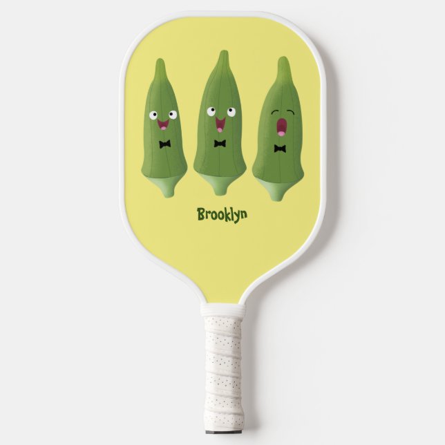 Palas De Pickleball Personalizado vegetal de okra cantante (Anverso)