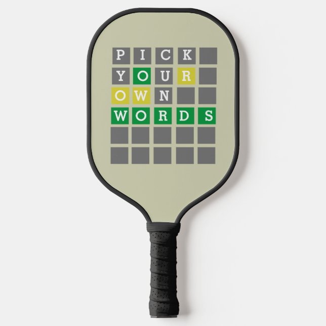 Palas De Pickleball Personalizado Wordle (Anverso)