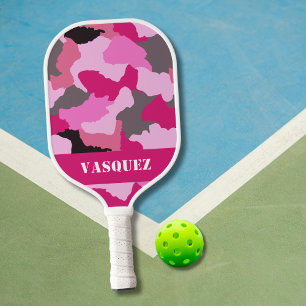 Palas De Pickleball Personalizar el vídeo rosado Camuflaje rosa