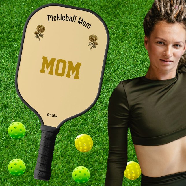 Palas De Pickleball Personalize Cool Beige Elegant Pickleball Mom Gift (Subido por el creador)