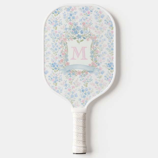 Palas De Pickleball Personalized Floral Monogram Pickleball Paddle (Anverso)