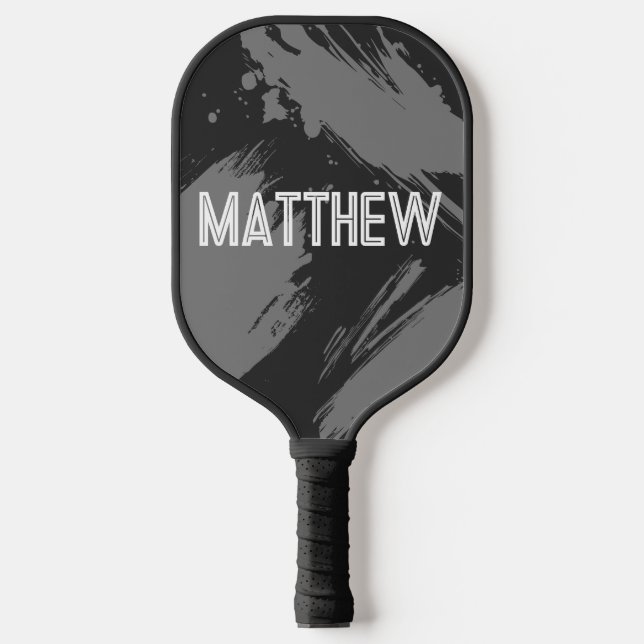 Palas De Pickleball Personalized Gray Abstract Custom Name (Anverso)
