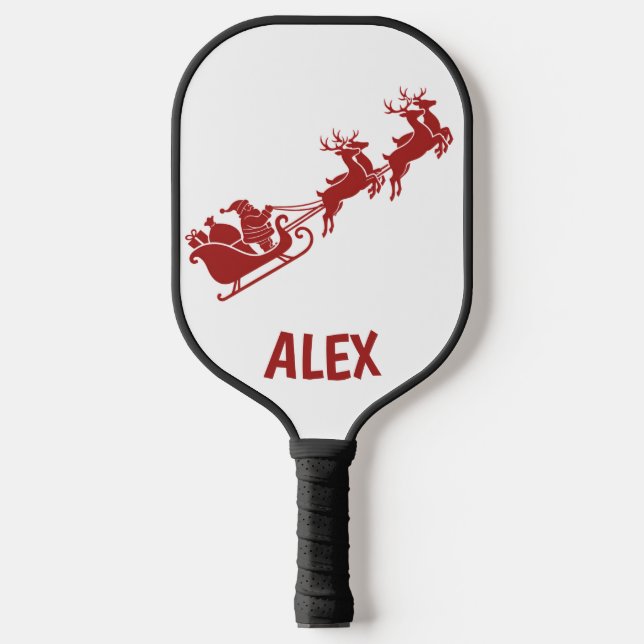 Palas De Pickleball Personalized Holidays Santa Sleigh Ride Scene (Anverso)