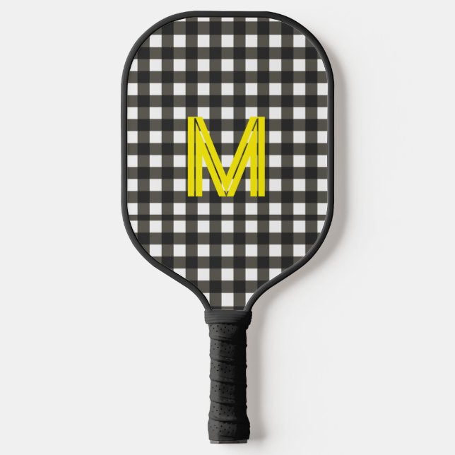 Palas De Pickleball Personalized Initial Checkered Modern Minimal  (Anverso)
