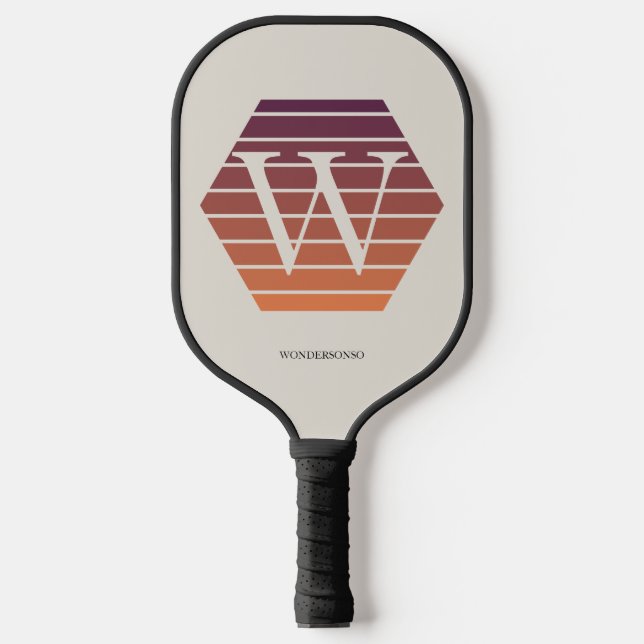 Palas De Pickleball Personalized Ombre Monogram honeycomb hexagon (Anverso)