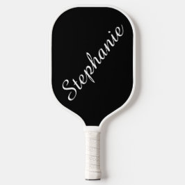 Palas De Pickleball Personalized Script Name Black and White