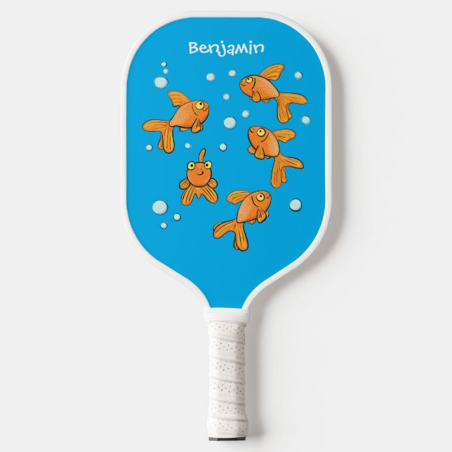 Palas De Pickleball Pescado de oro naranja lindo en el ilustracion per (Anverso)