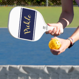 Palas De Pickleball PICKLE Wide Naval Bandas Blancas Azules Cortar Scr