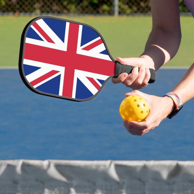 Palas De Pickleball Pickleball Paddle with flag of United Kingdom (in situ)