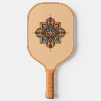 Palas De Pickleball Pickleball Paddle with geometric peachy mandala