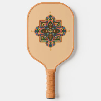 Palas De Pickleball Pickleball Paddle with geometric peachy mandala