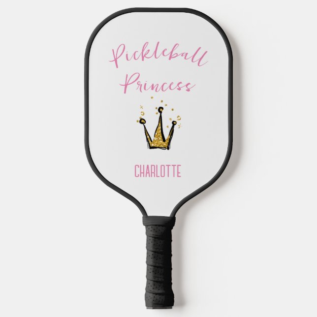 Palas De Pickleball Pickleball Princess Gold Purpurina Nombre personal (Anverso)