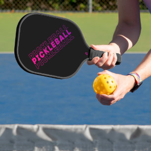 Palas De Pickleball Pickleball rosa y morado gradiente en negro